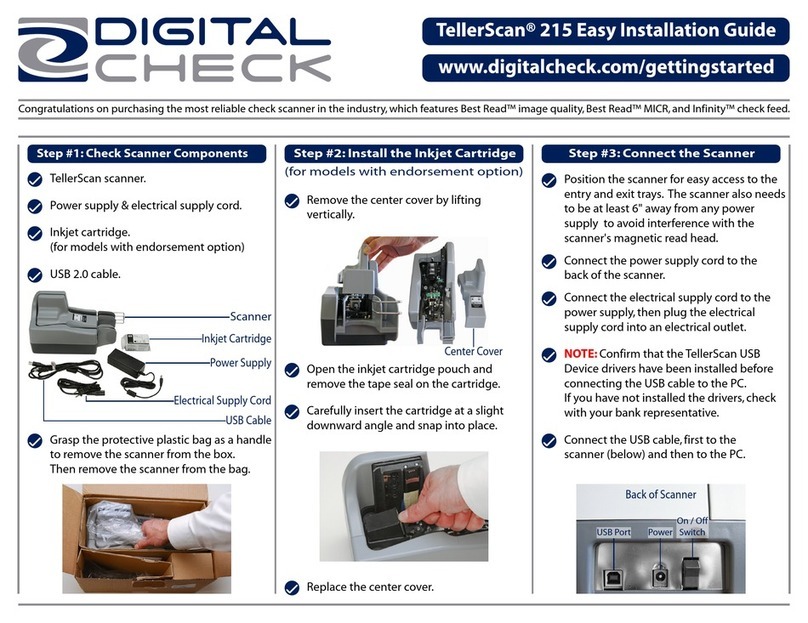 Digital Check TellerScan 215 Fiche technique Digital Check TellerScan 215 Fiche technique
