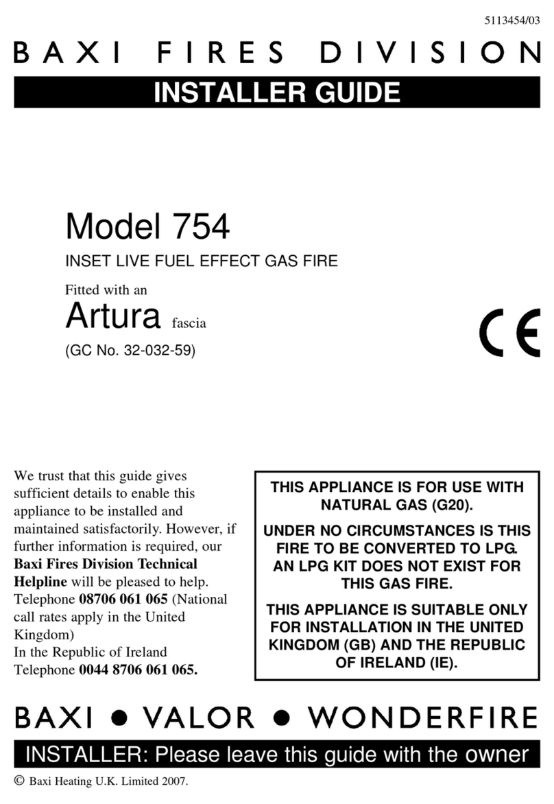 Baxi Fires Division 754 Instructions de montage Baxi Fires Division 754 Instructions de montage