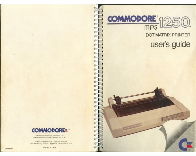 Commodore MPS 1250 Manuel utilisateur Commodore MPS 1250 Manuel utilisateur