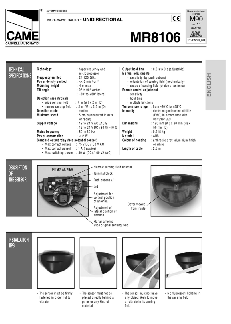 CAME MR8106 Instructions de montage