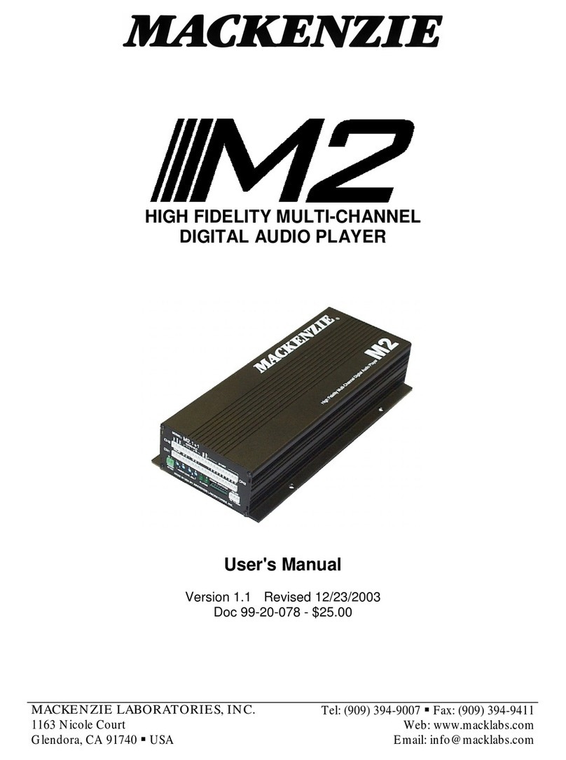 Mackenzie M2 Manuel utilisateur