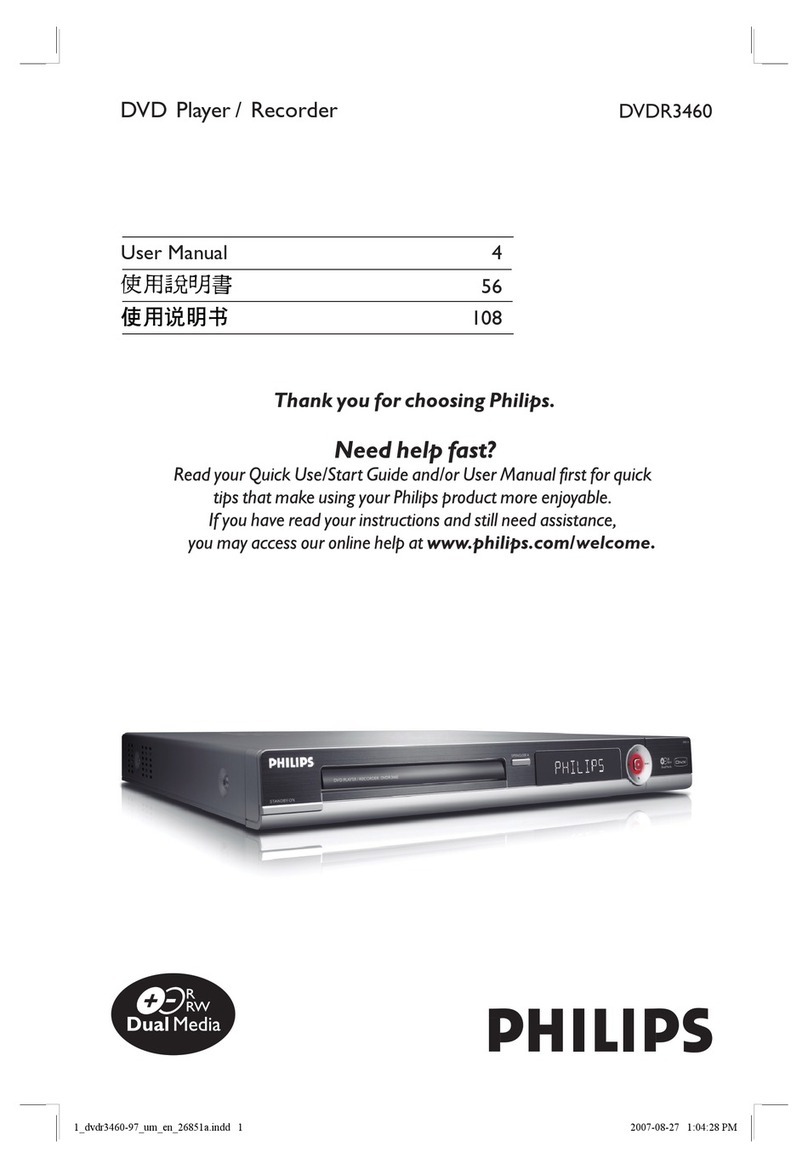 Philips DVDR3460 Manuel utilisateur