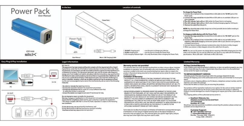 Slick CPP1000 Manuel utilisateur