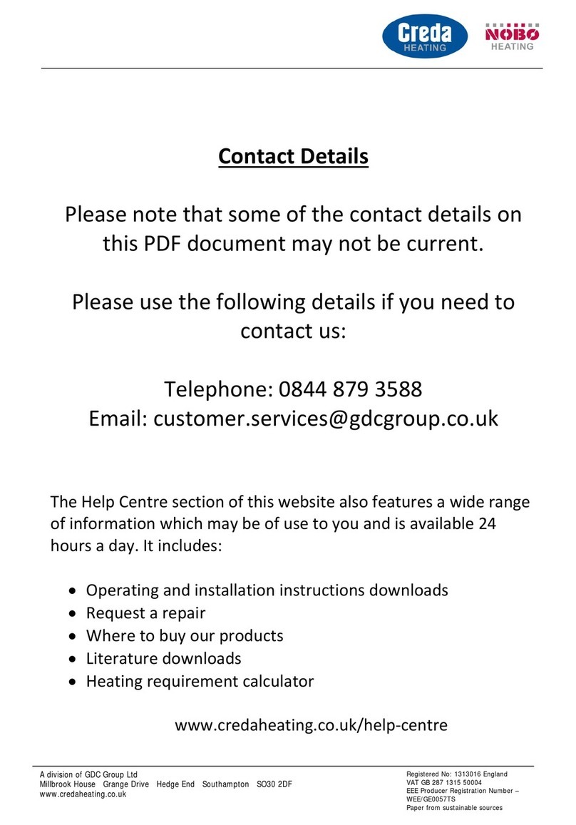 Creda 1FT Manuel utilisateur