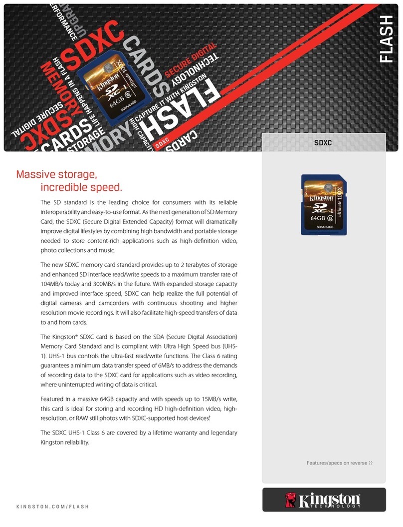 Kingston Technology SDXC Manuel utilisateur Kingston Technology SDXC Manuel utilisateur