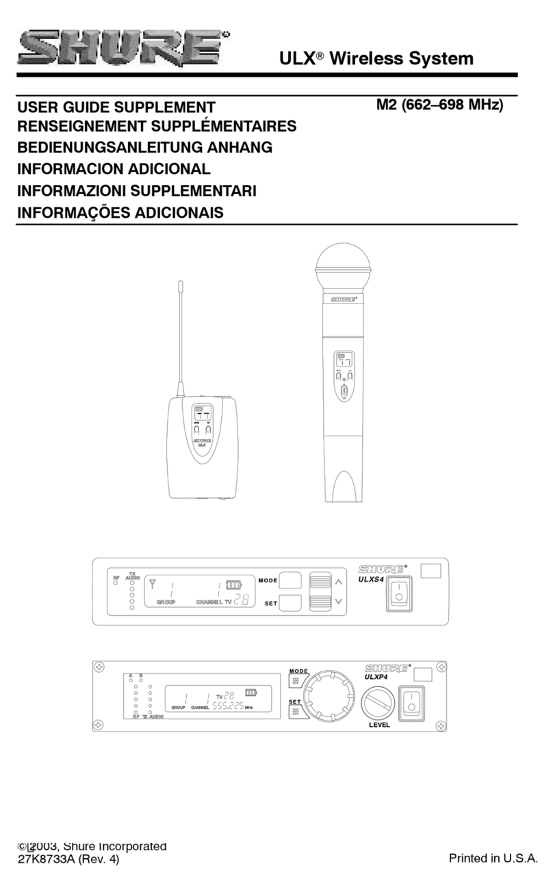 Shure M2 Manuel du propriétaire