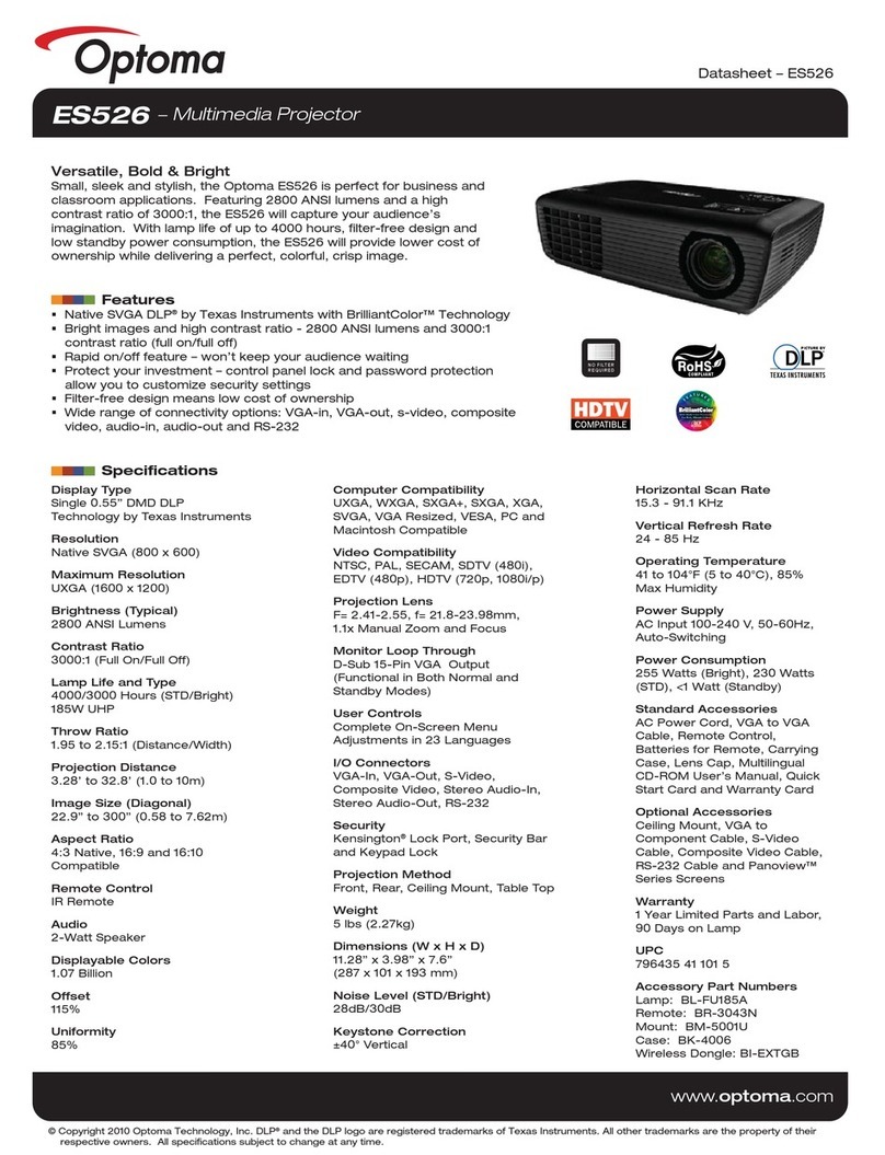 Optoma ES526 Manuel utilisateur
