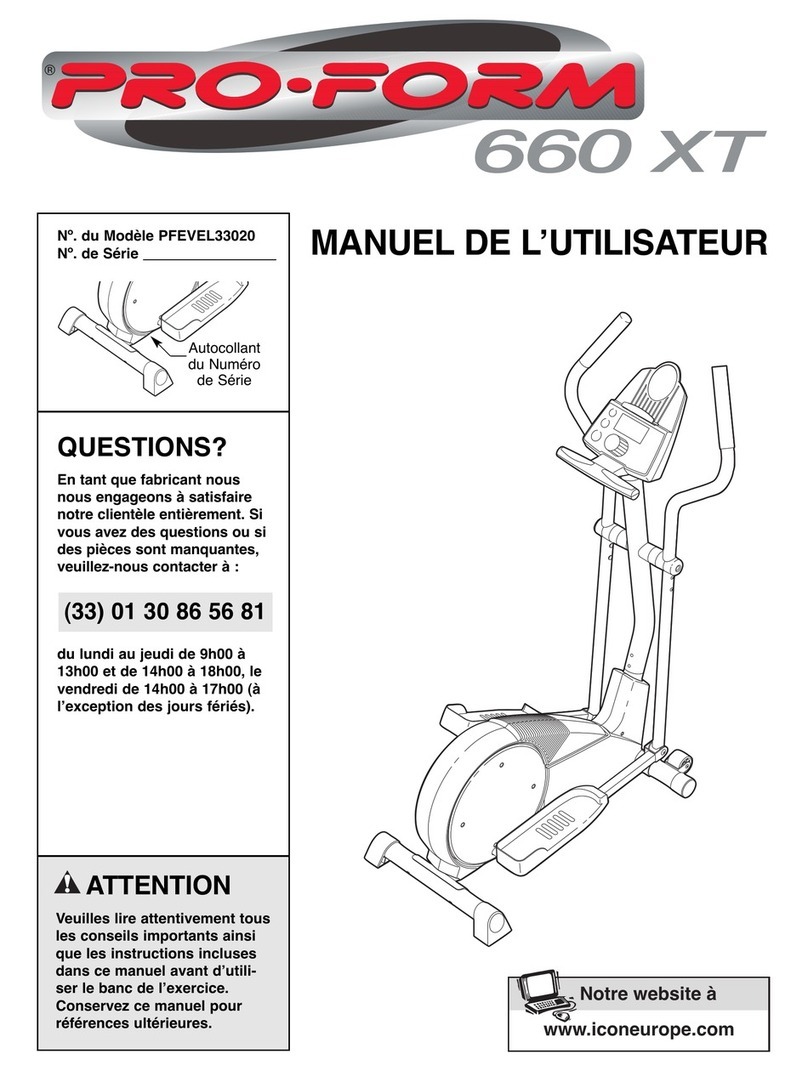 Pro-Form 660 Xt Manuel utilisateur