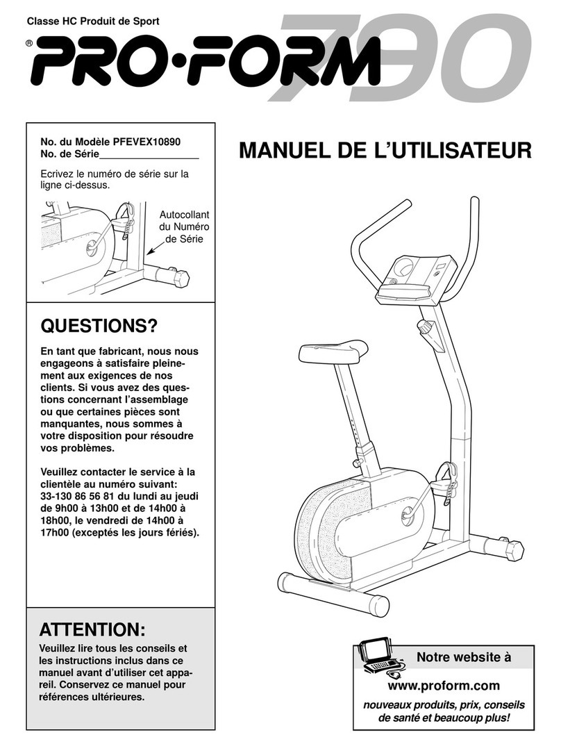 Pro-Form 790 E Manuel utilisateur Pro-Form 790 E Manuel utilisateur