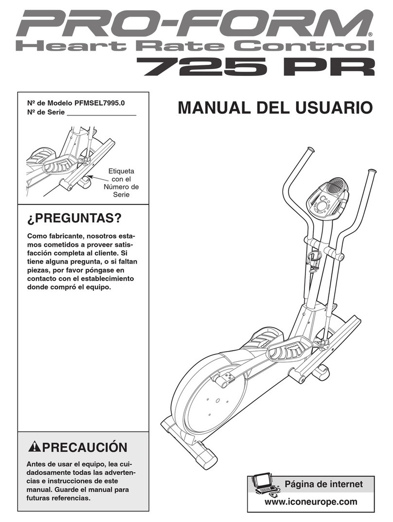 Pro-Form 725 Pr Elliptical Guide de l'utilisateur