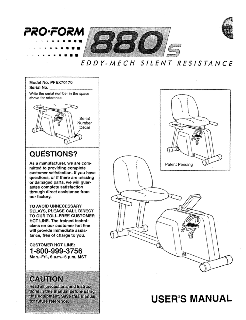 Pro-Form 880s Elliptical Manuel utilisateur Pro-Form 880s Elliptical Manuel utilisateur