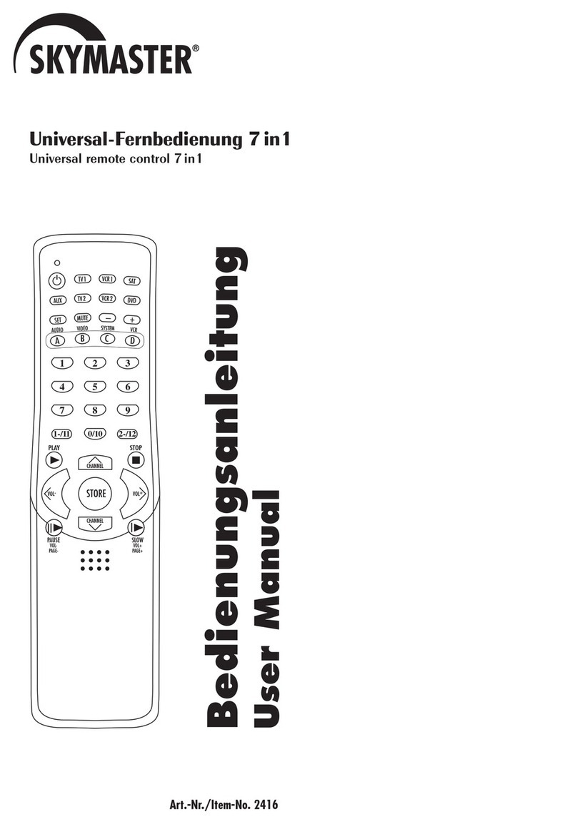 Sky Master Universal Remote Control Manuel utilisateur