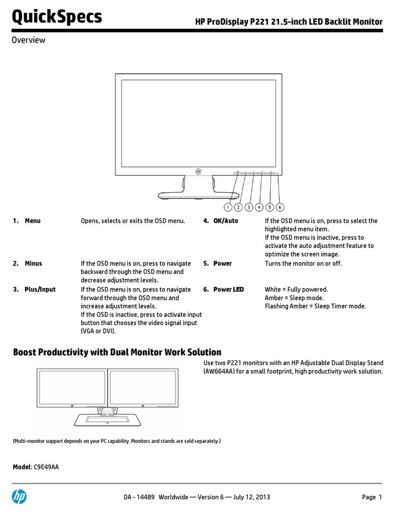 HP ProDisplay P221 Manuel utilisateur