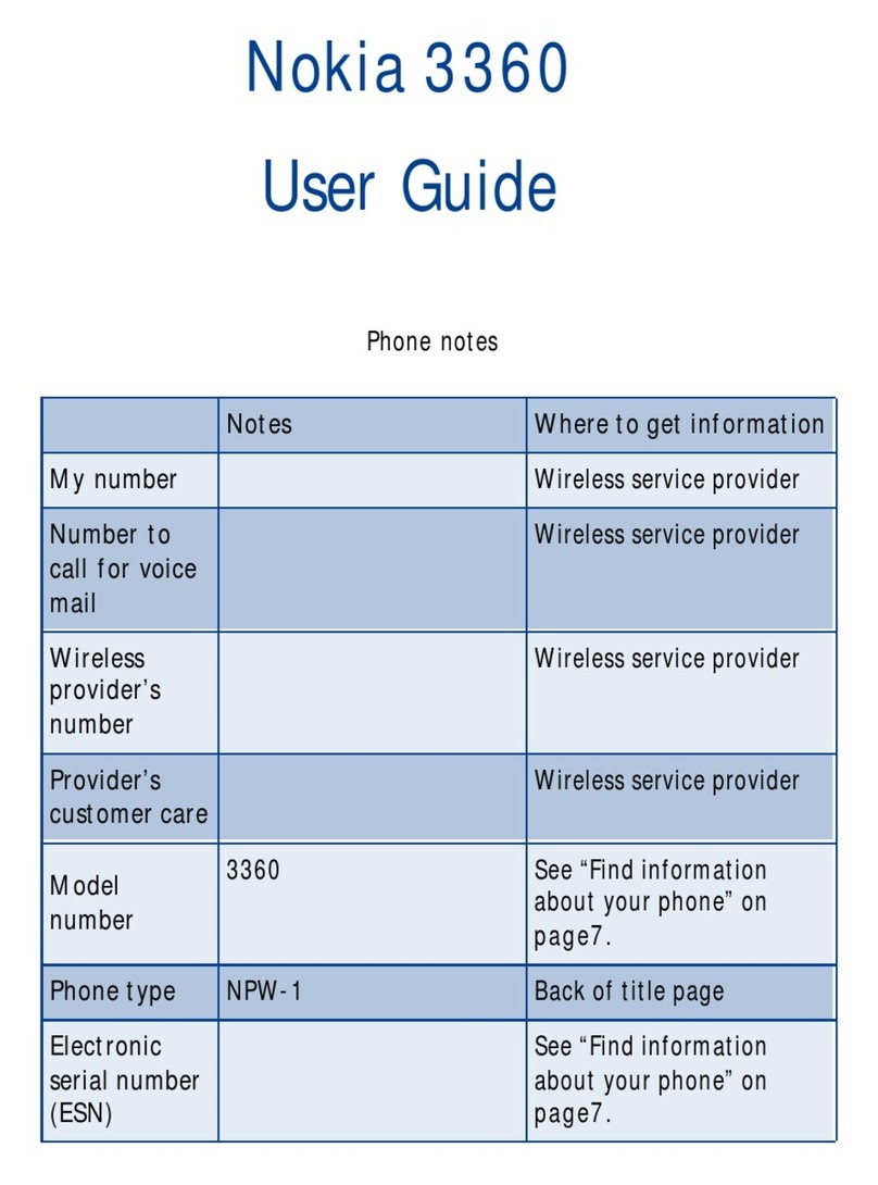 Nokia 3360 - Cell Phone - AMPS Manuel utilisateur