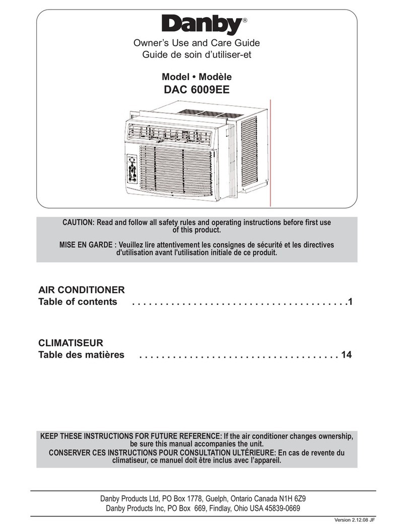 Danby DAC 6009EE Instructions de montage
