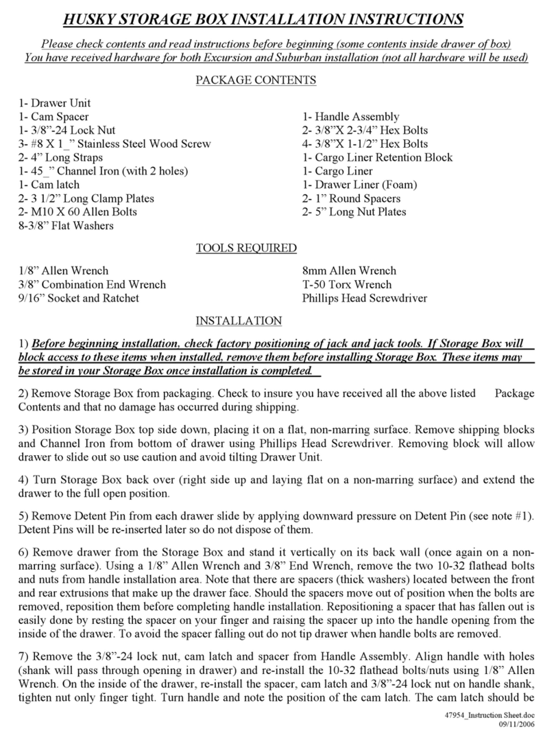 HUSKY LINERS 47954 Manuel utilisateur