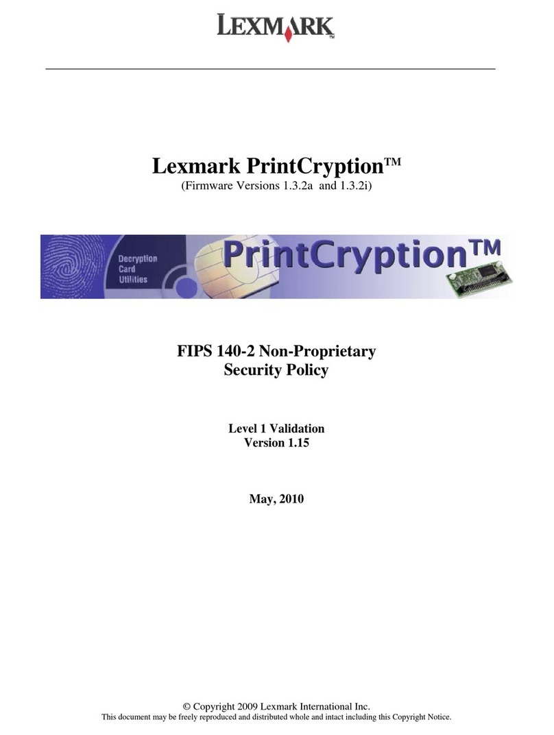 Lexmark 10G0149 - PrintCryption Card Encryption... Manuel utilisateur