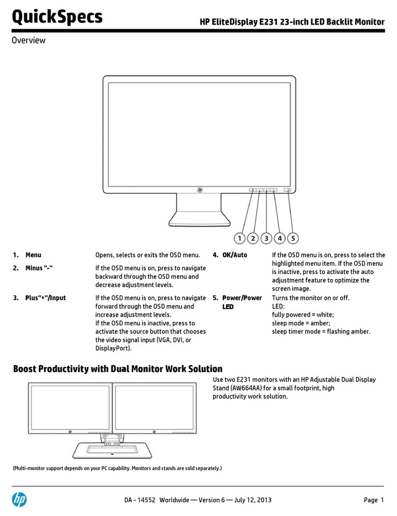 HP EliteDisplay E231 Manuel utilisateur