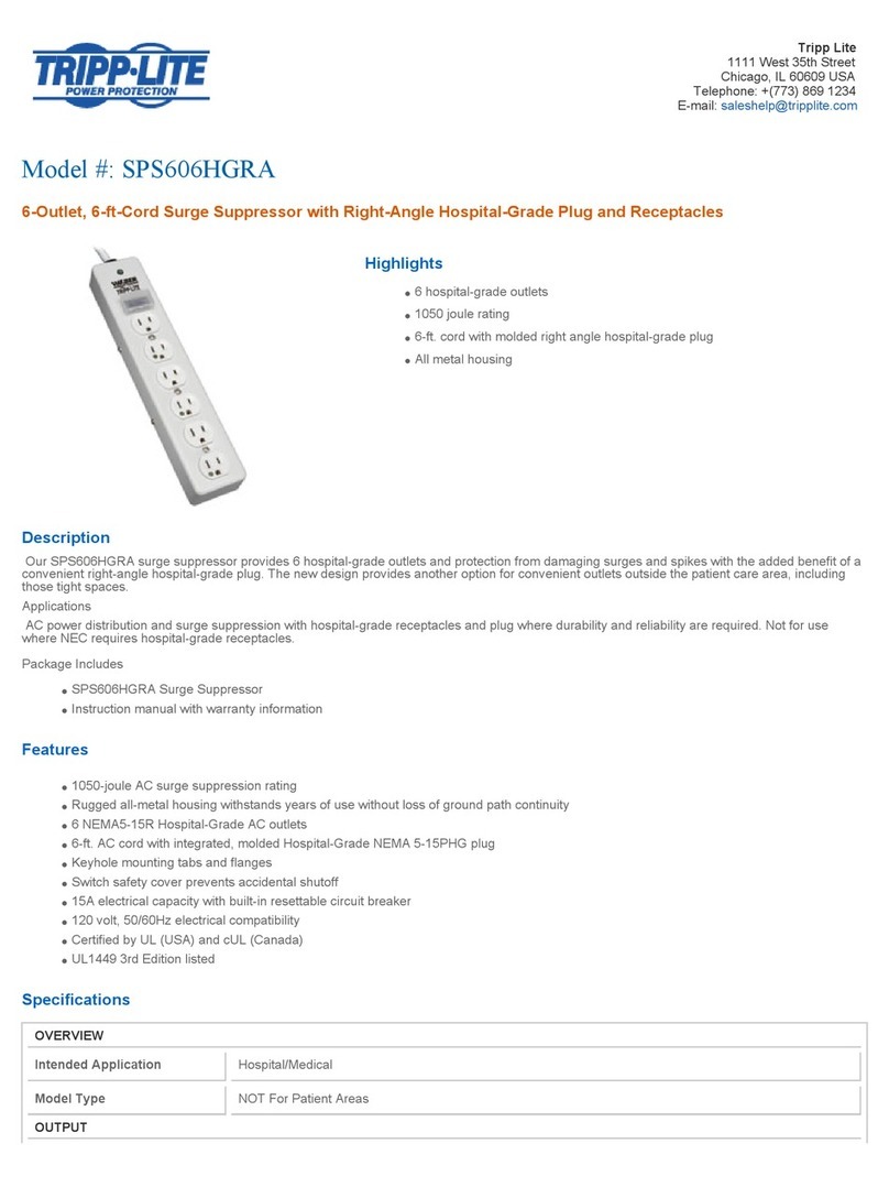 Tripp Lite SPS606HGRA Manuel utilisateur