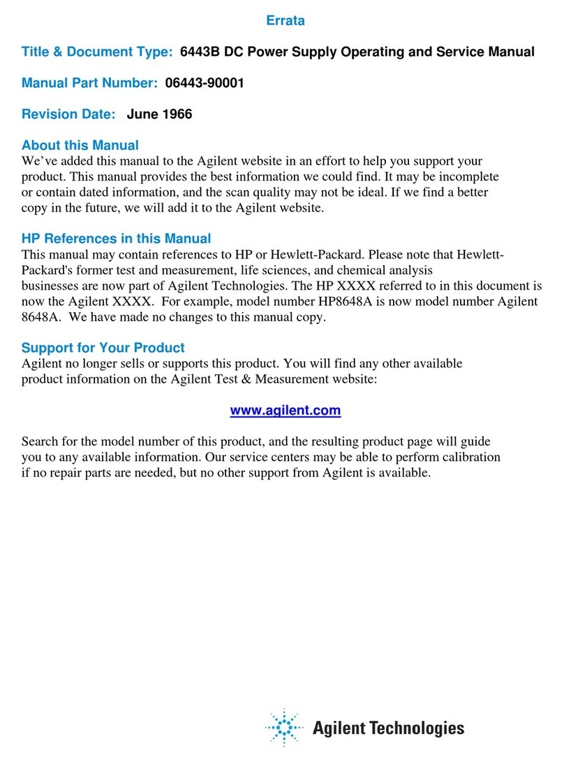 Agilent Technologies 6443B Manuel de service