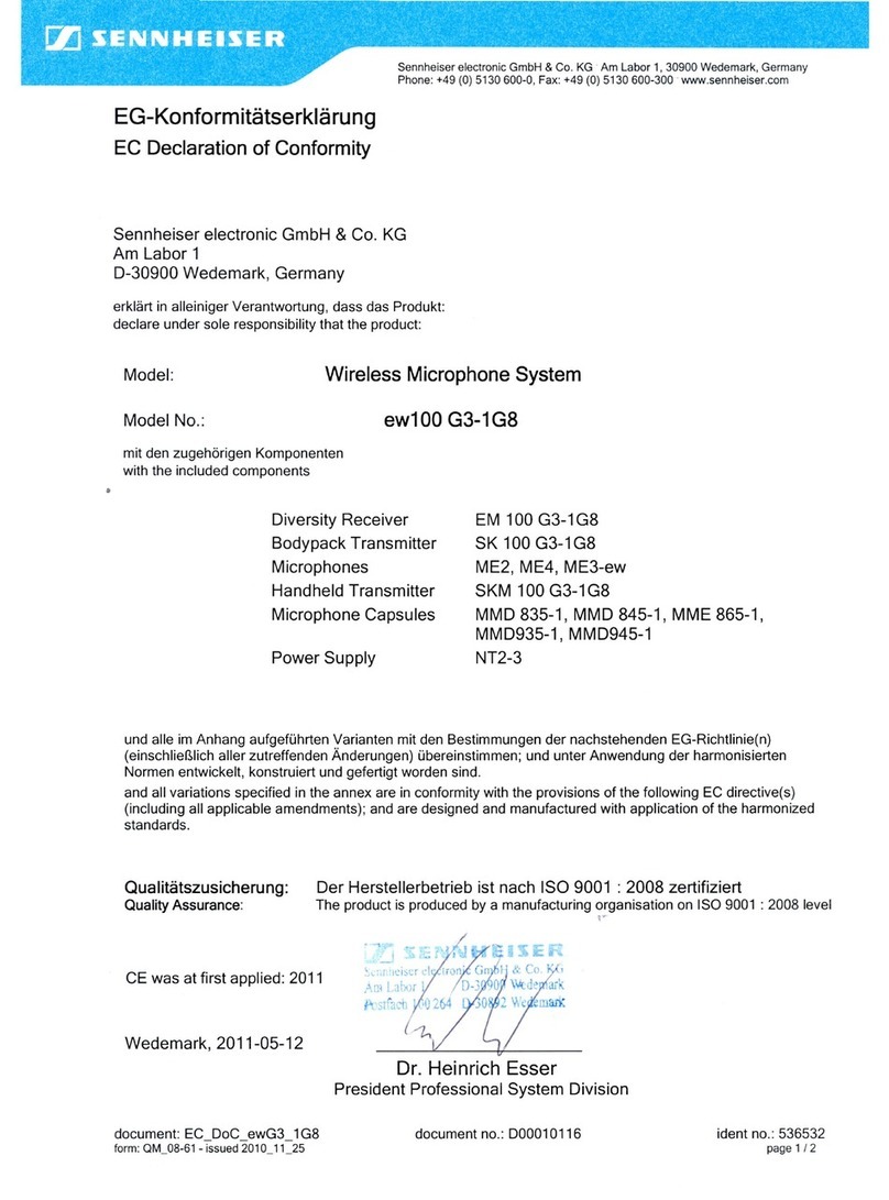 Sennheiser ME 2 Manuel utilisateur