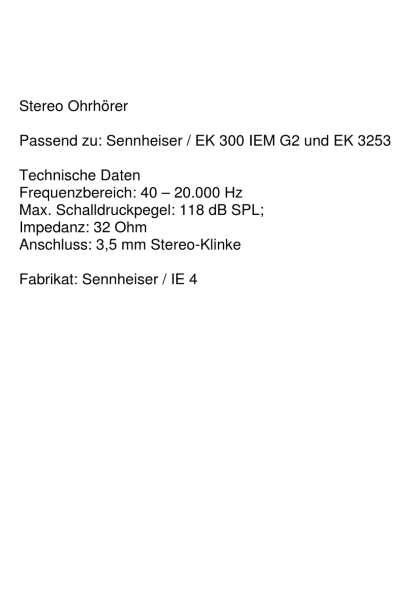 Sennheiser IE 4 Manuel utilisateur Sennheiser IE 4 Manuel utilisateur