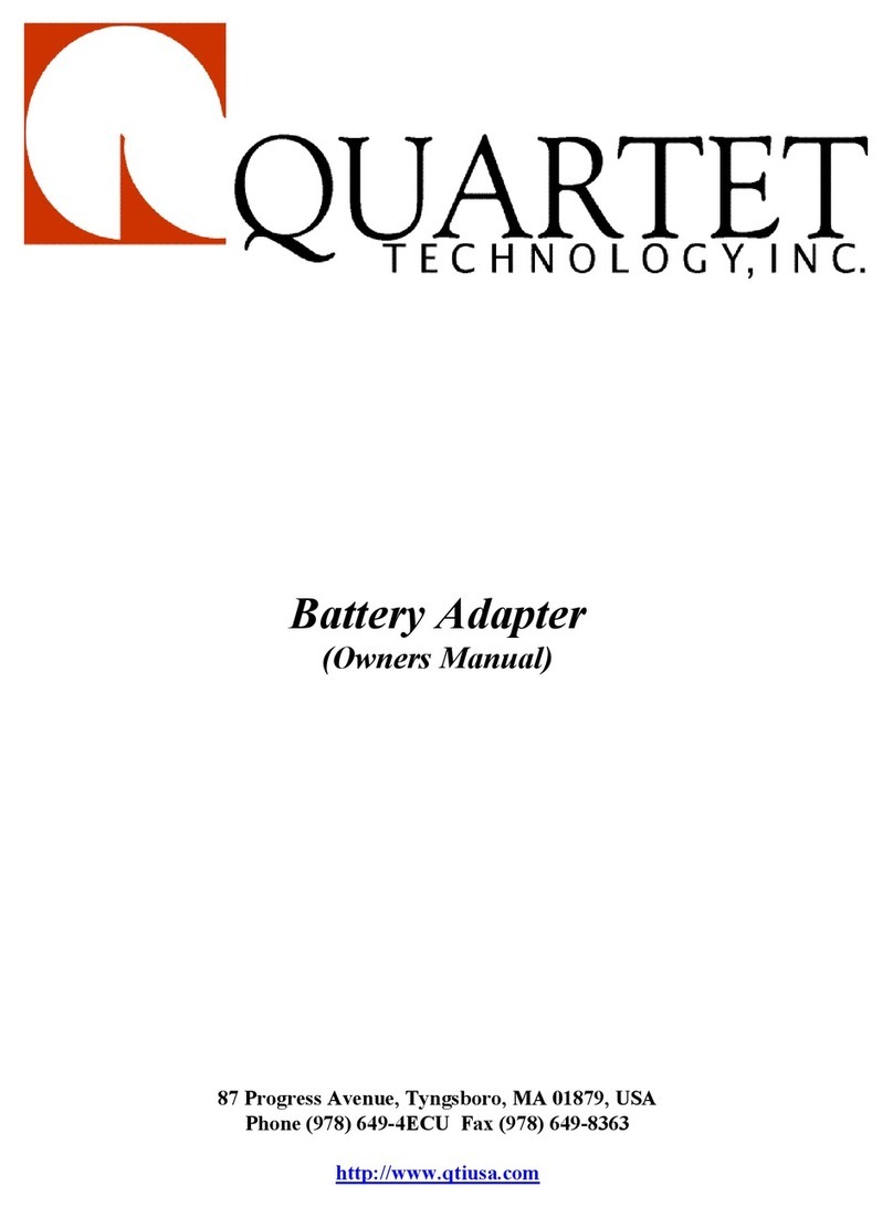 Quartet Battery Adapter Manuel utilisateur