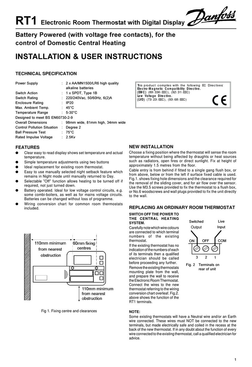 Danfoss RT1 Instructions de montage Danfoss RT1 Instructions de montage