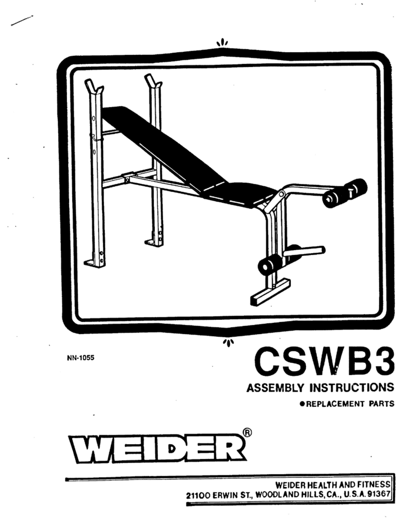 Weider Cswb3 Bench Manuel utilisateur