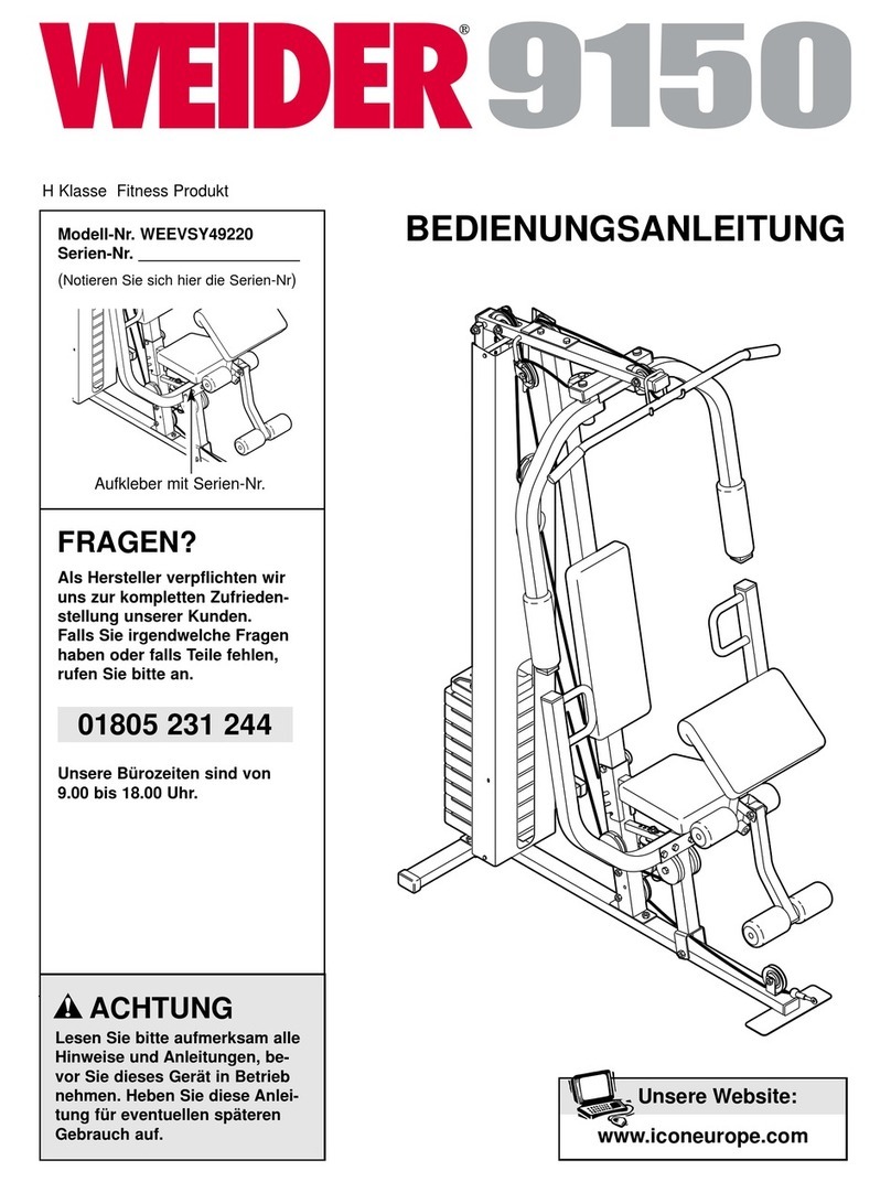 Weider 9150 Guide de démarrage rapide
