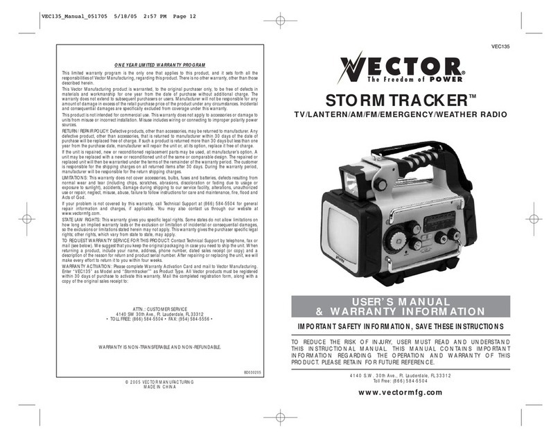 Vector STORMTRACKER VEC135 Mode d’emploi