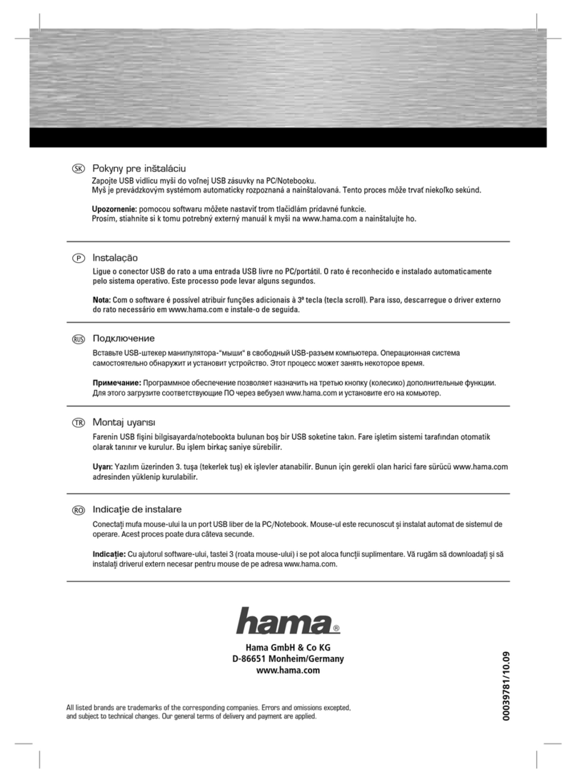 Hama Optical Mouse Manuel utilisateur Hama Optical Mouse Manuel utilisateur