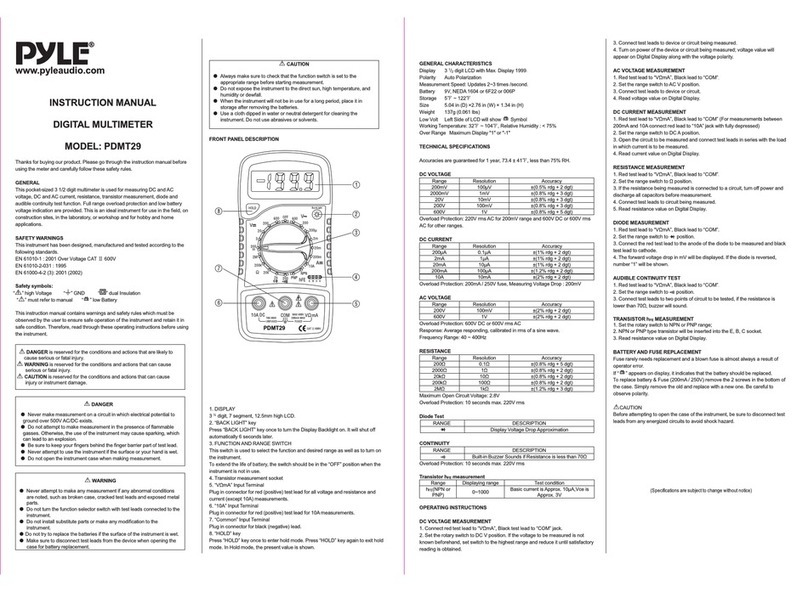 Pyle PDMT29 Manuel utilisateur