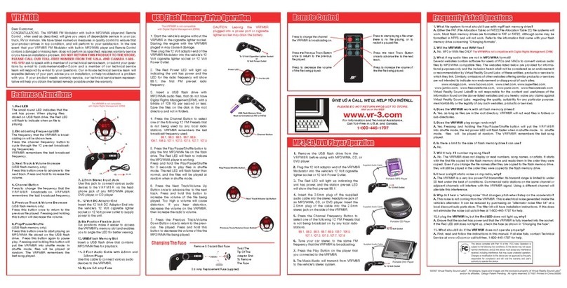 Virtual Reality VRFM8R Manuel utilisateur Virtual Reality VRFM8R Manuel utilisateur