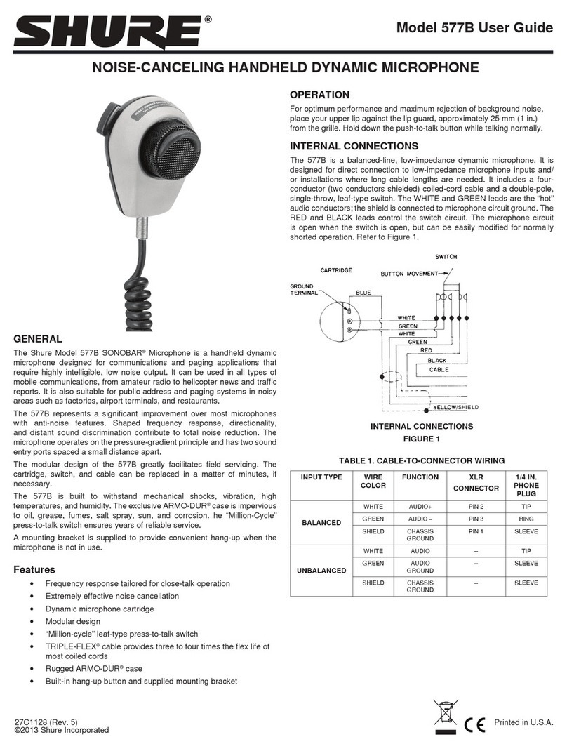 Shure 577B Manuel utilisateur Shure 577B Manuel utilisateur