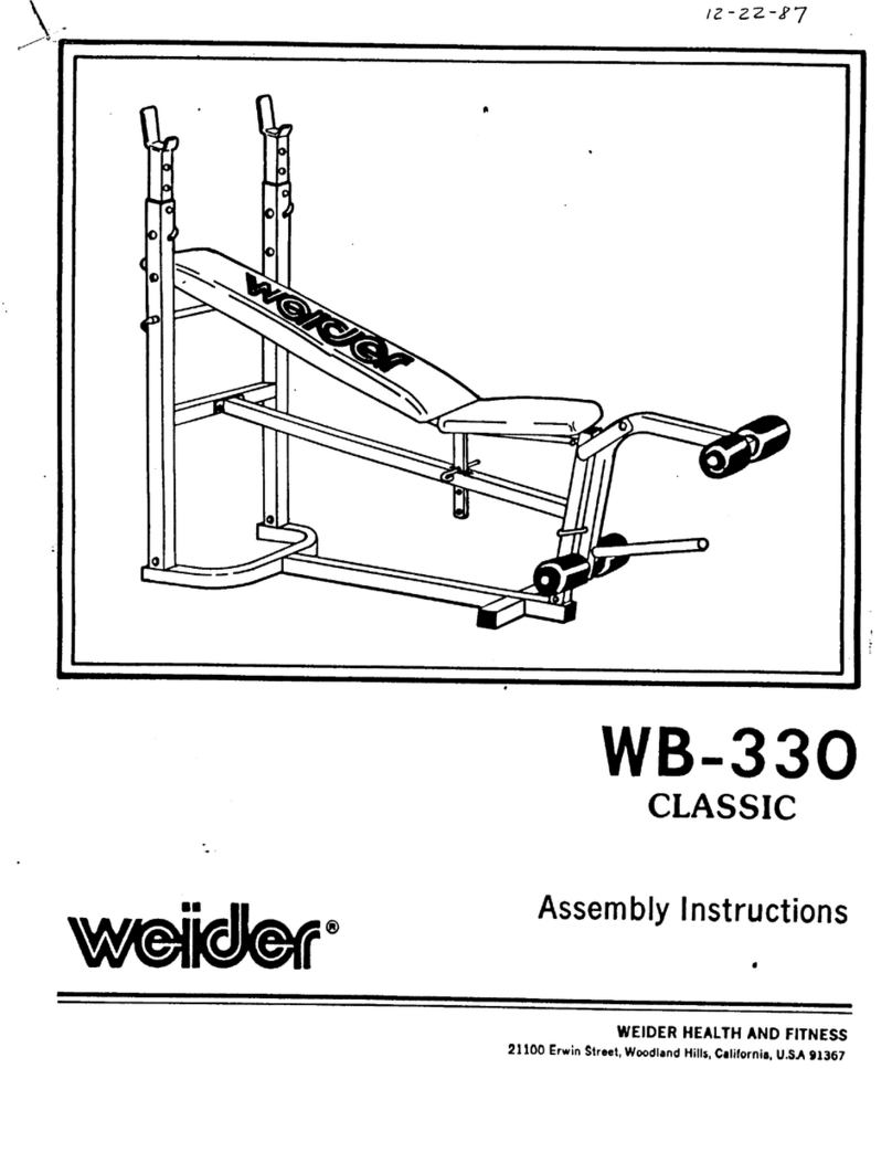 Weider 330 Classic Bench Manuel utilisateur