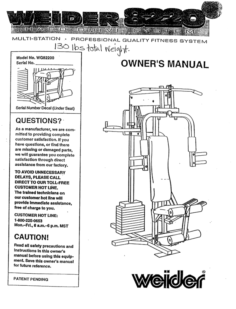 Weider 8220hard Drive Sys Manuel utilisateur
