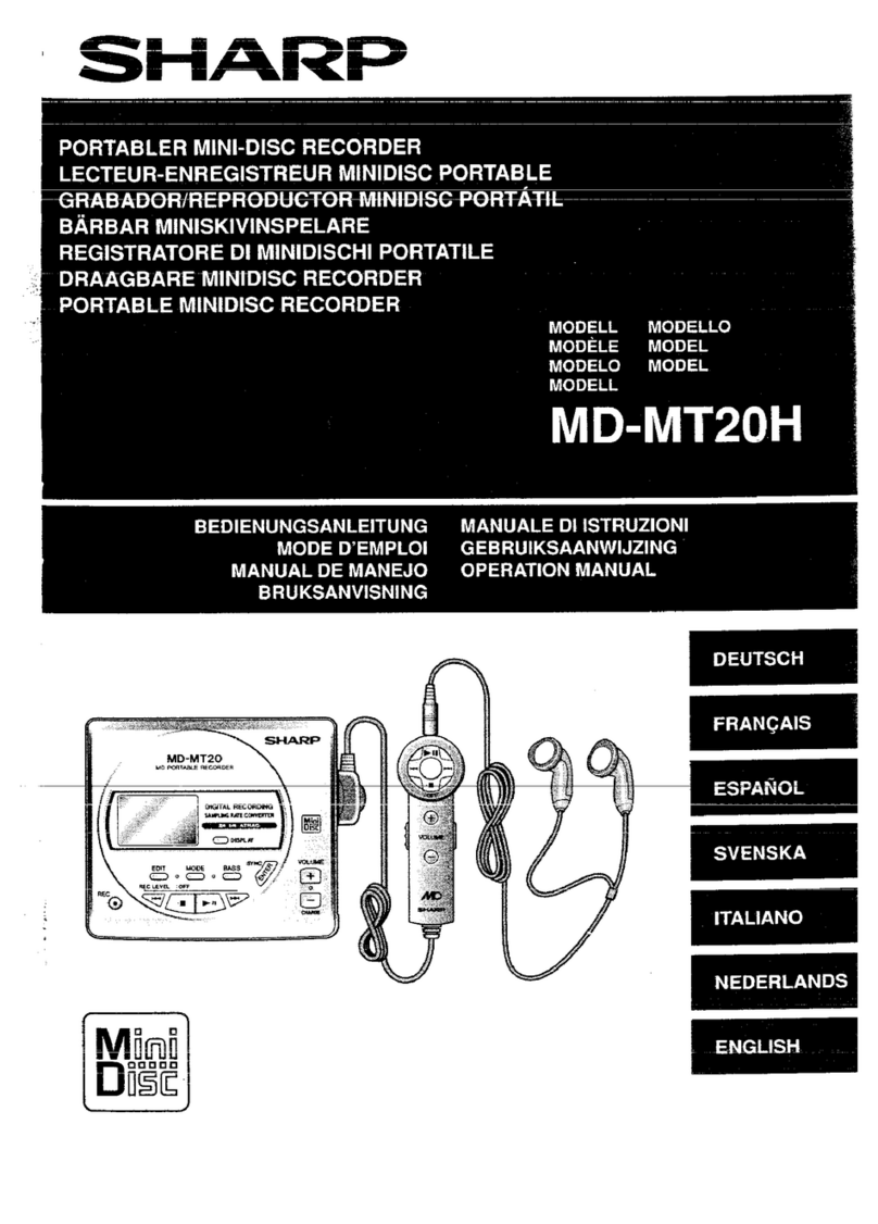 Sharp MD-MT20H Manuel utilisateur