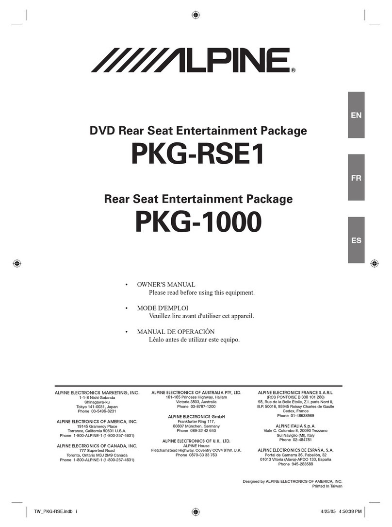 Alpine PKG-1000 Manuel utilisateur