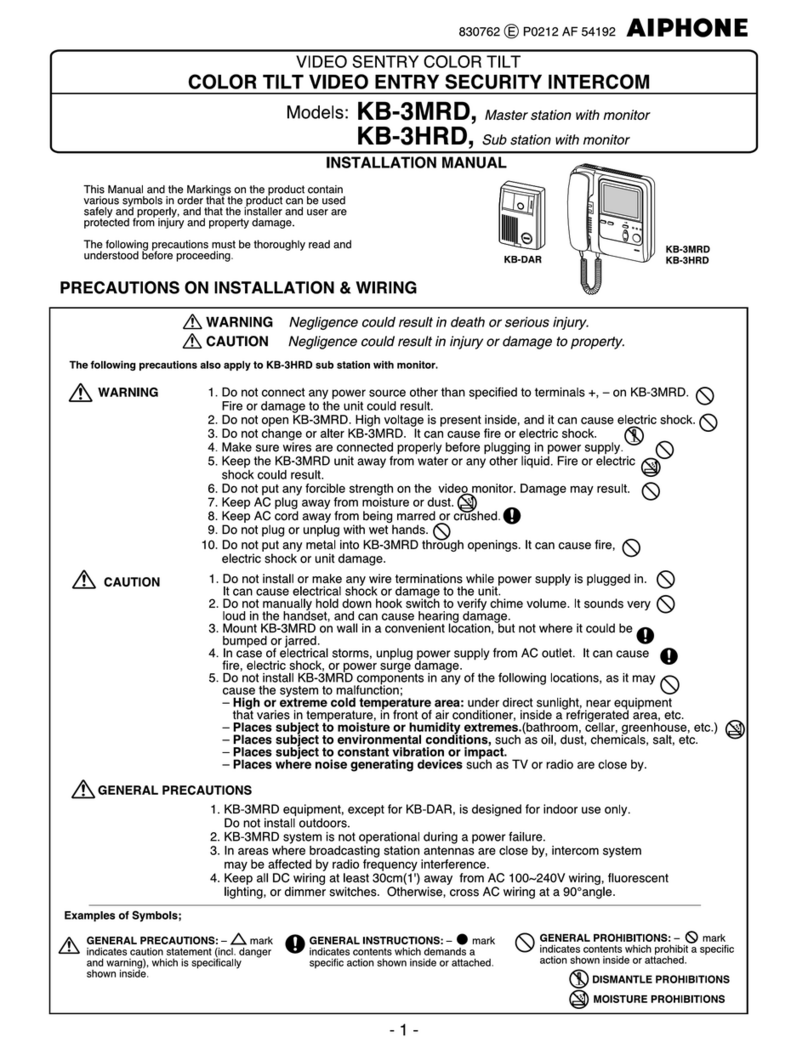 Aiphone KB-3MRD Manuel utilisateur