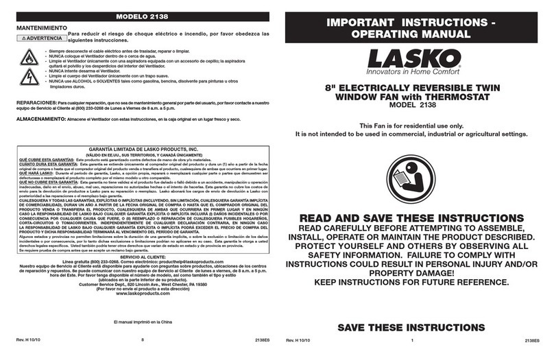 Lasko 2138 Manuel utilisateur