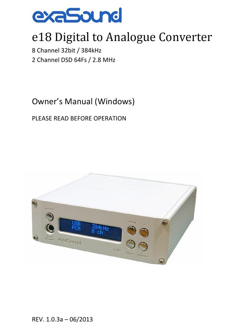 exaSound e18 Manuel utilisateur exaSound e18 Manuel utilisateur