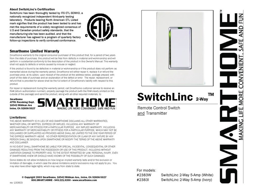 smart home 2383W Manuel utilisateur