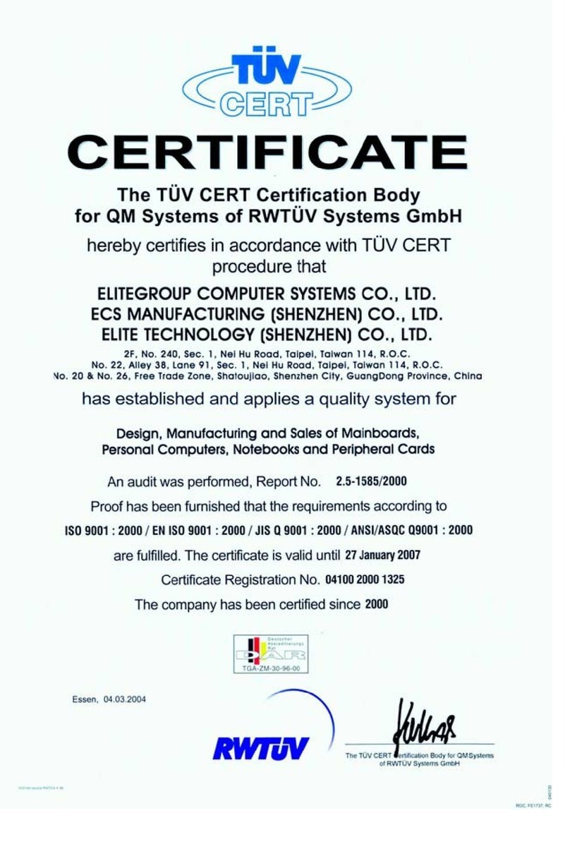 ECS 845PE-A800 Manuel utilisateur