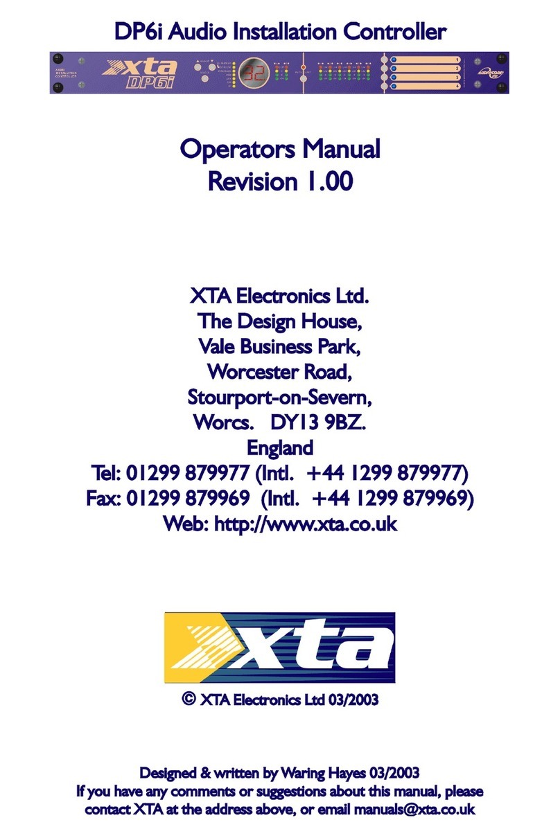XTA DP6i Manuel utilisateur XTA DP6i Manuel utilisateur
