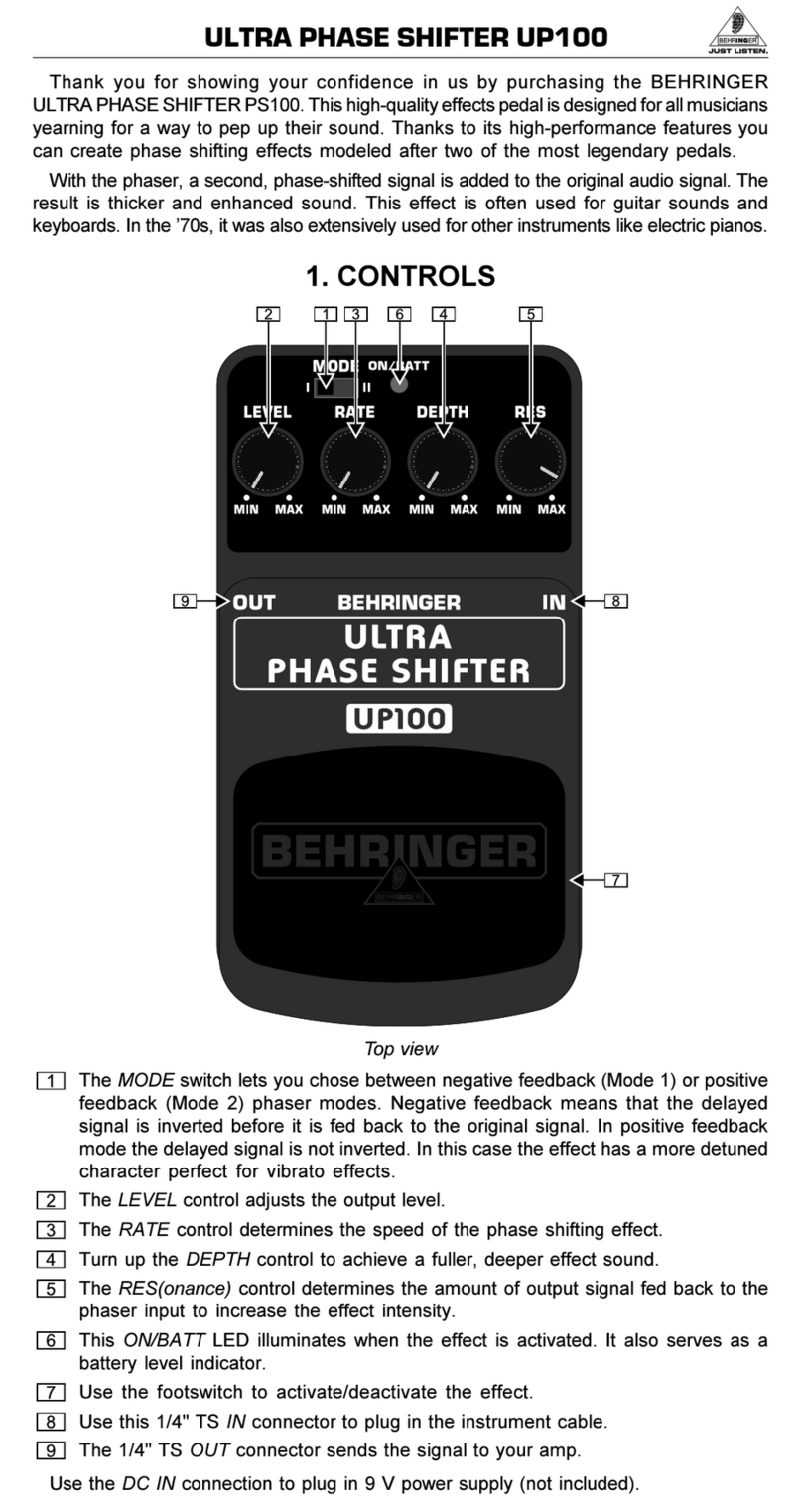 Behringer PS100 Guide d'installation
