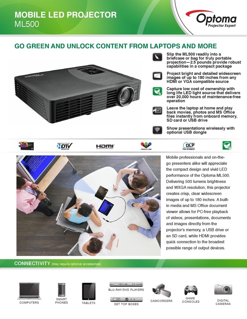 Optoma ML500 Manuel utilisateur Optoma ML500 Manuel utilisateur