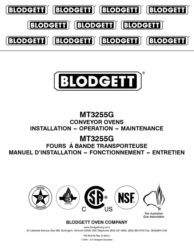 Blodgett MT3255G Manuel utilisateur