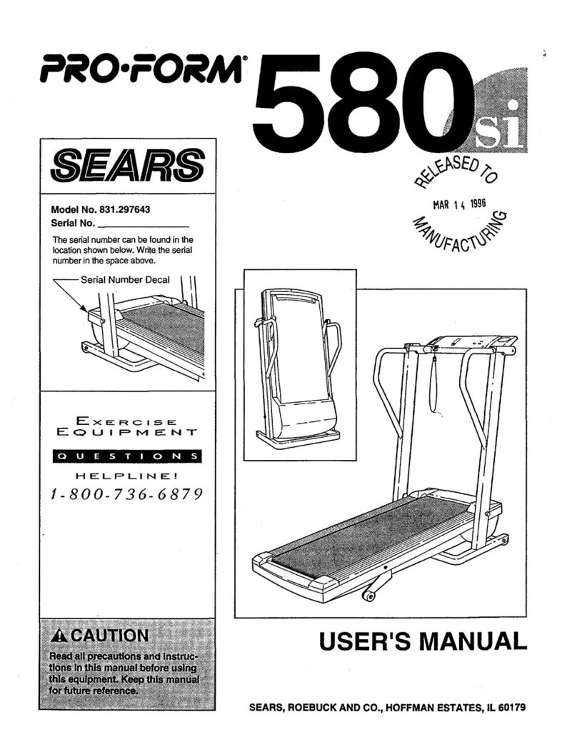 Pro-Form 580 si Manuel utilisateur