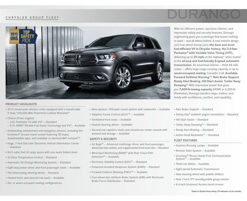 Chrysler DURANGO Manuel utilisateur Chrysler DURANGO Manuel utilisateur